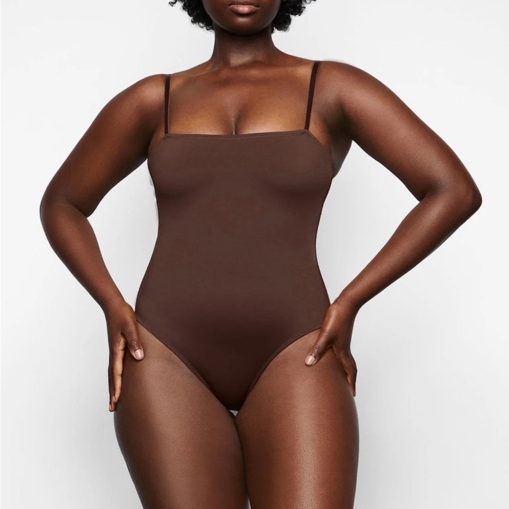 SKIMS Swim Sculpting Cami Cocoa Brown One Piece Swimsuit